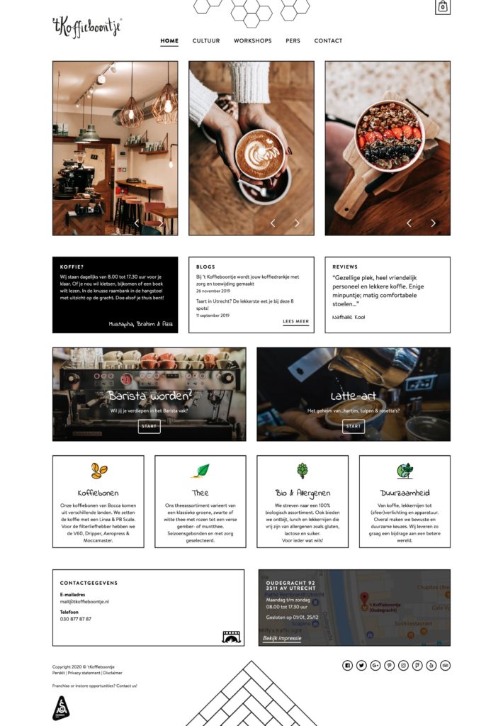 Coffee shop website design inspiration - 't koffieboontje