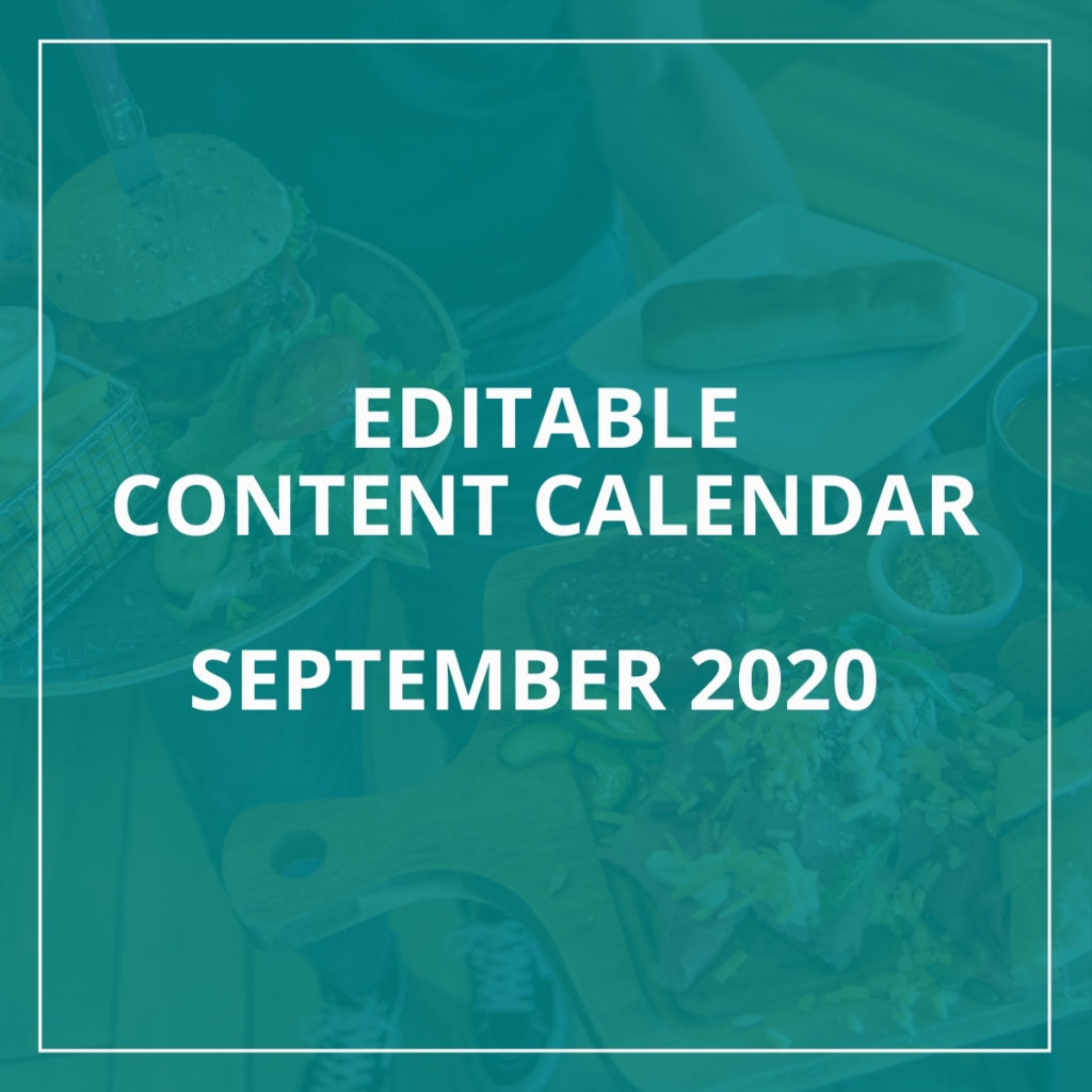 Editable Content Calendar - September 2020
