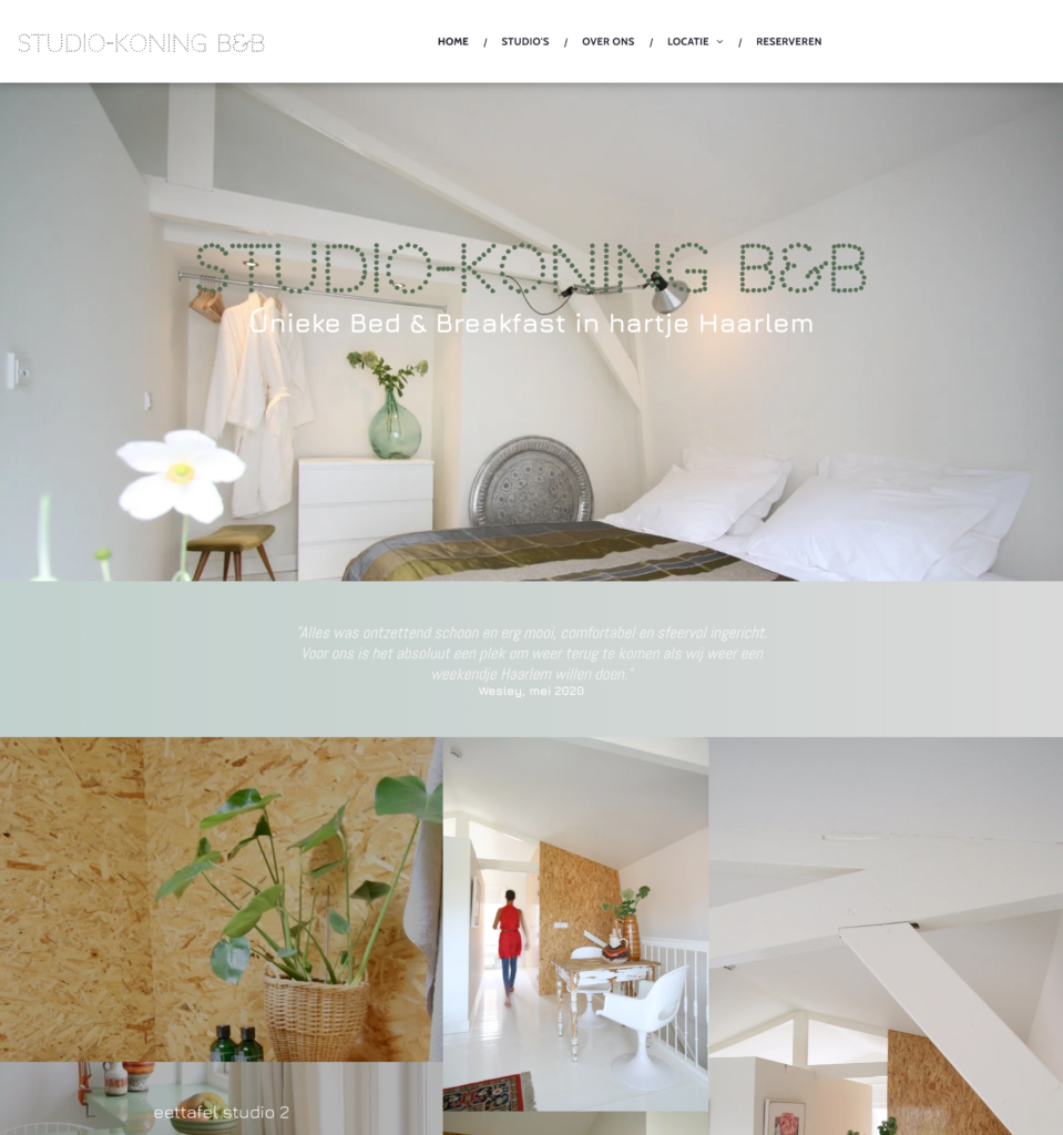 Studio Koning Airbnb web design