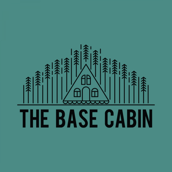 Inviting Wood Cabin Logo - The Base Cabin