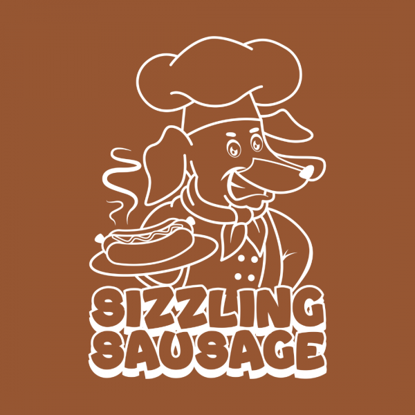 Funny Hotdog Cartoon Logo - Sizzling Sausage