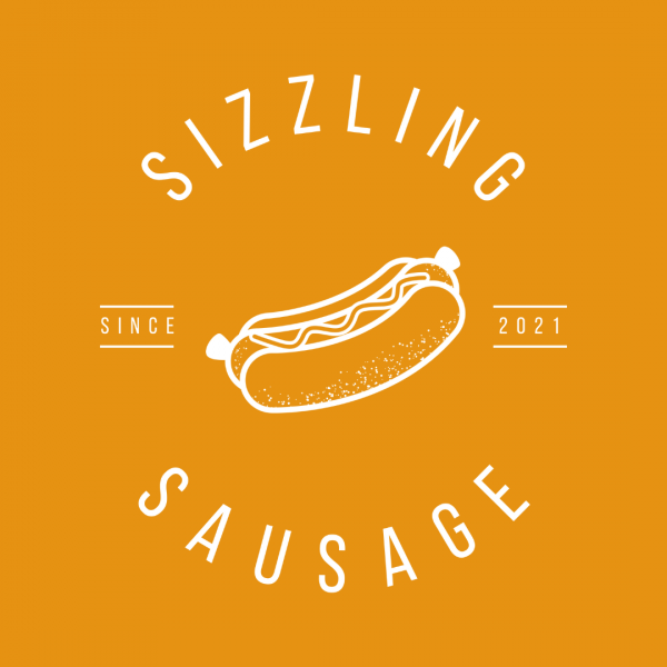 Minimal Hotdog Logo - Sizzling Sausage
