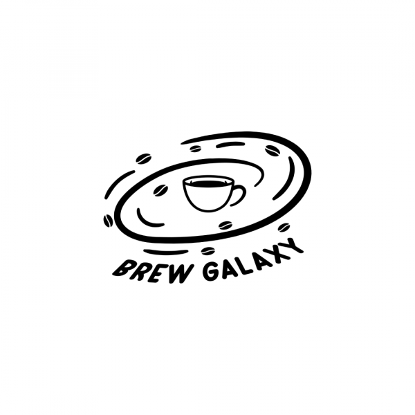 Coffee Shop Logo Brew Galaxy Black