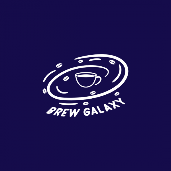 Coffee Shop Logo Brew Galaxy White