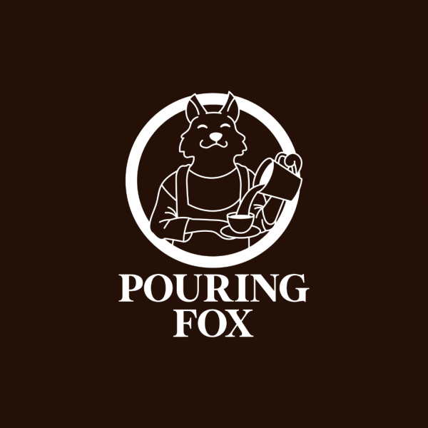 Fox Coffee Logo - Pouring Fox - White