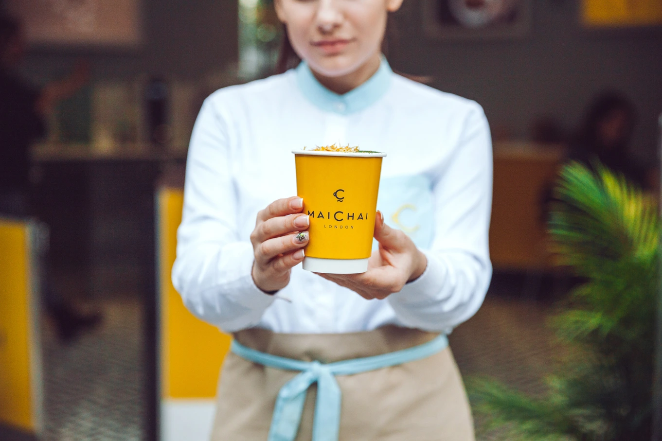Maichai tea house branding – A screenshot of the Maichai project on Behance, showcasing its visual identity and design.