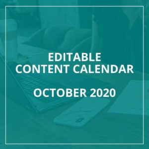 Editable Content Calendar October 2020