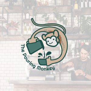 Coffee Shop Logo - Pouring Monkey