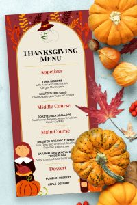 Template for Thanksgiving Menu 3
