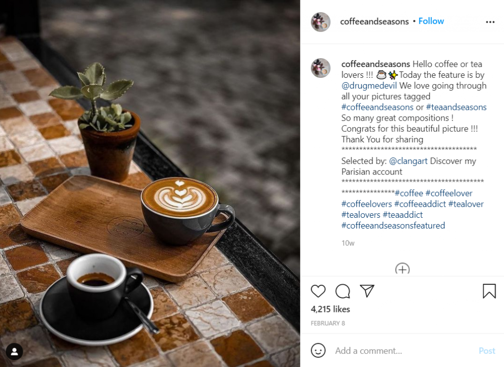  Coffee and Seasons coffee shop instagram