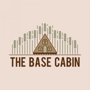 Inviting Wood Cabin Logo - The Base Cabin