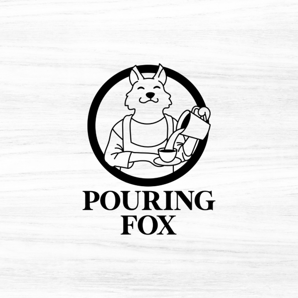 Fox Coffee Logo - Pouring Fox - Black
