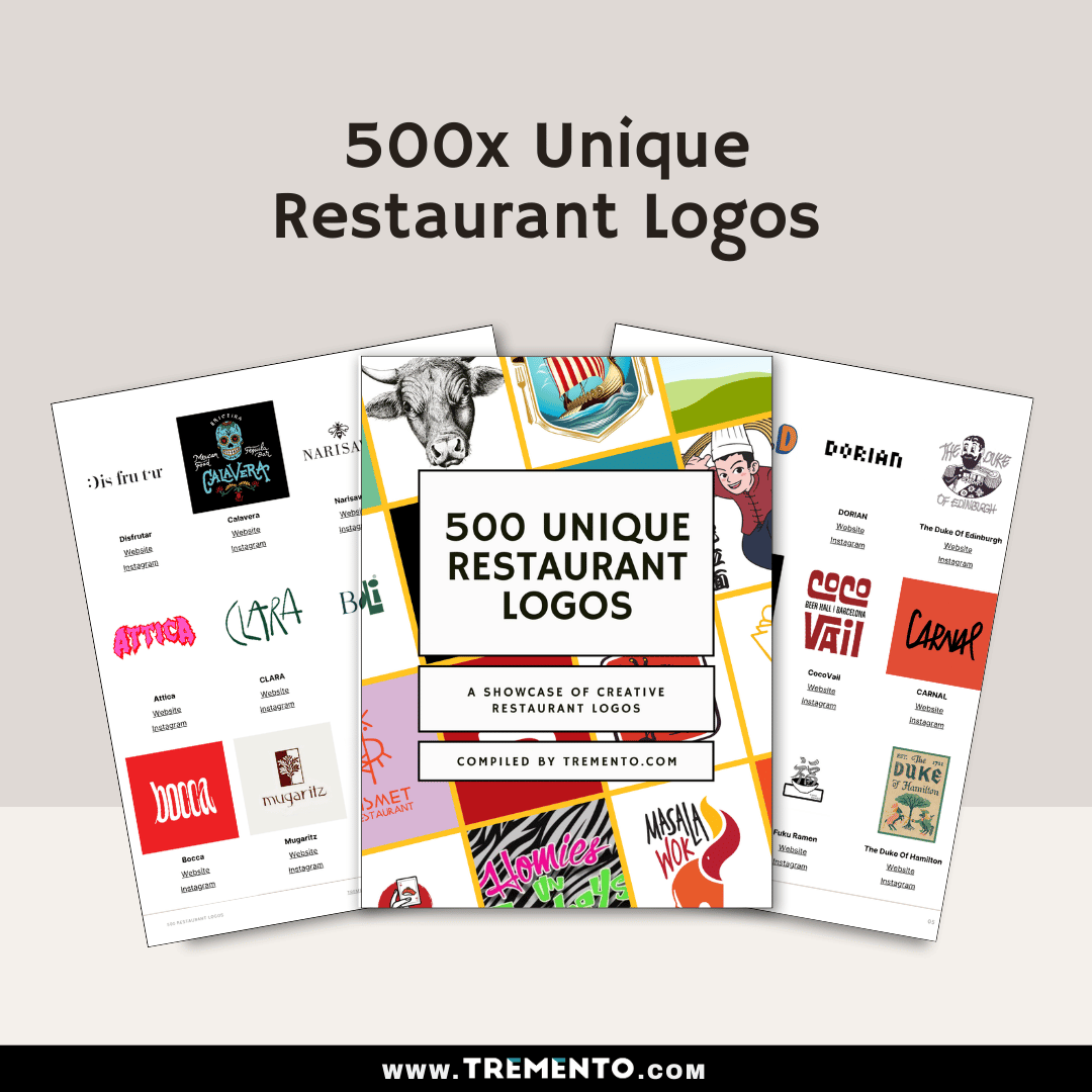 free e-book with 500 unique restaurant logos