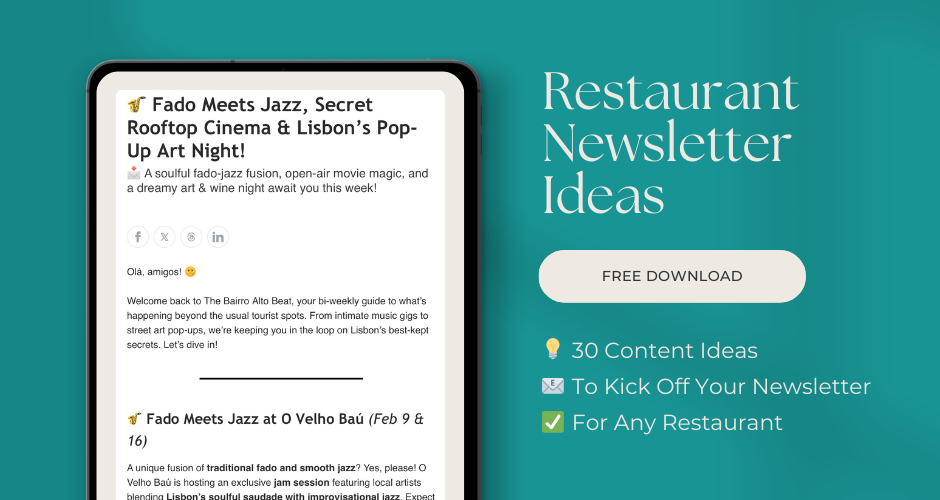 Restaurant Newsletter Content Ideas